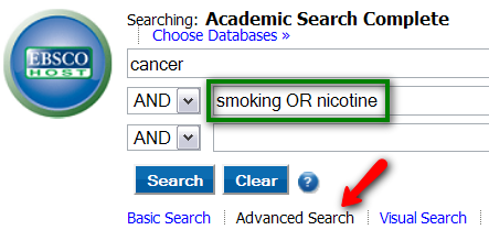 EBSCO Advanced Search interface