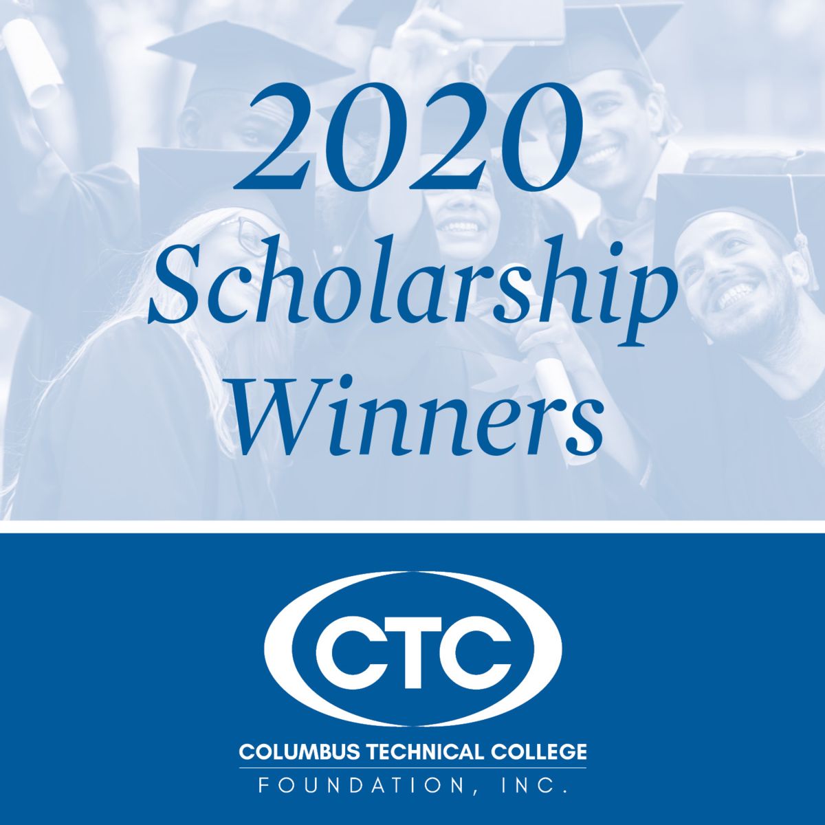 Scholarship Winners graphic and link to video